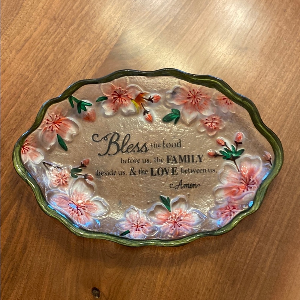 Beautiful vintage Franciscan Rose glass platter